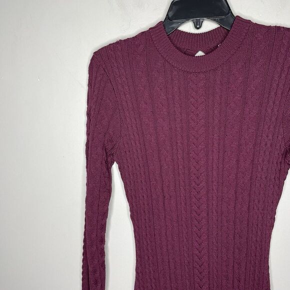 RONNY KOBO Collective Sweater Dress Women Medium Backless Midi Dark Red - Picture 4 of 14